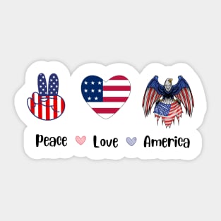 peace love america, united state, gift for teachers Sticker